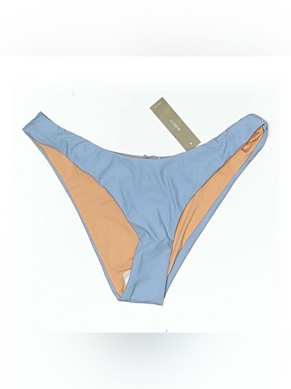 NWT J. Crew Two-Tone Reversible Bikini Bottom in Sky Blue and Tan